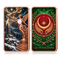 Barre de cuivre pur 999 de 1 oz avec motif Ange Libertad de Noël, souvenir en métal pour collectionneurs, ornement décoratif