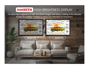 Quán Cà Phê cửa hàng màn hình kỹ thuật số LCD nhà hàng kỹ thuật số Bảng <span class=keywords><strong>menu</strong></span> 43 55 inch 700nits Android wifidisplay ứng dụng màn hình 7x24h - Product Image 3