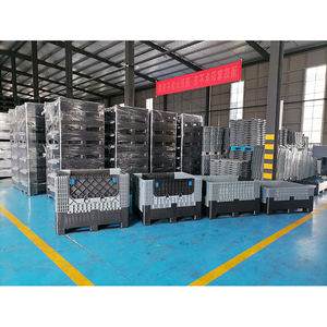 Lojistik depolama taşıma için <span class=keywords><strong>1.2m</strong></span> * <span class=keywords><strong>1.0m</strong></span> büyük güçlü endüstriyel katlanabilir plastik palet kutusu istiflenebilir delikli yapı - Product Image 5