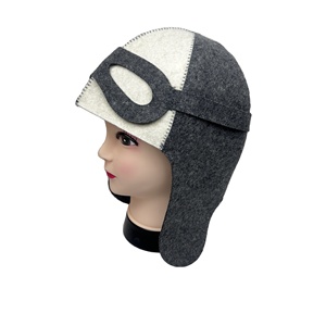 Chapeau de sauna en feutre de laine de 2 mm, style pilote, protection thermique, logo personnalisé, accessoires de sauna - Product Image 4