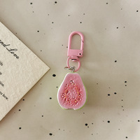3D Resin Fruit Sleutelhanger, Schattig Mini Voedsel Groente Tas Charme Gesimuleerde Fruit Hangertje voor Sleutelring