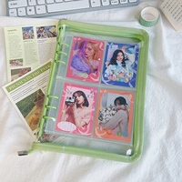 Couverture de classeur à anneaux A5 A6 transparente à paillettes avec fermeture éclair, uniquement 6 anneaux, classeurs en PVC pour planificateur budgétaire, dossiers organisateurs pour album photo