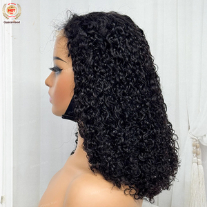 Perruque à double tirage Pixie Curly 250% Density 4x4 Lace Frontal Hair Perruques cheveux humains à boucles romaines Remy Hair Couleur naturelle pour femmes - Product Image 2