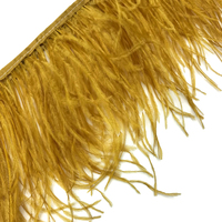 Tissu naturel teint jaune couture bricolage fête de mariage autruche plume frange garniture pour vêtements Costumes artisanat