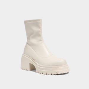 Botines coreanos a la moda para mujer, plataforma de refuerzo lateral elástica, diseño elástico para aumentar la altura, botines cómodos - Product Image 3