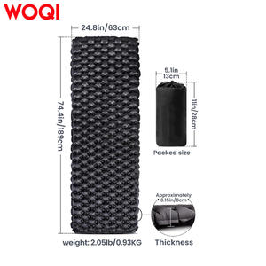 Matelas de camping gonflable Woqi 189x63x8cm noir, nylon 40D TPU, pompe manuelle, 1 personne, imperméable - Product Image 5