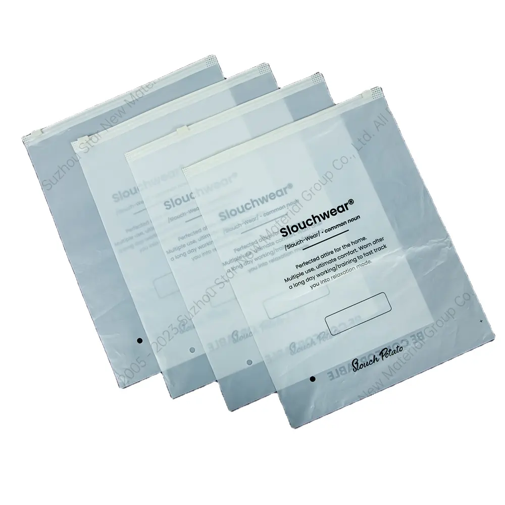 XCGS Factory 100% Biodegradable Mailer A4 Size Compostable Zipper Bag PBAT For Online Store Clothing Shipping Package
