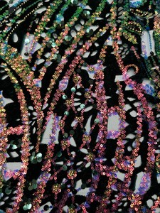 Velvet Sequin <strong>Lace</strong> <strong>Fabric</strong> <strong>Heavy</strong> Beads Sequins Luxury Bridal <strong>Lace</strong> <strong>Fabric</strong> for Dress - Product Image 2