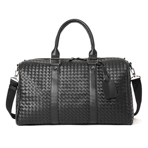 Men Fashion Large Leather <b>Trolley</b> Waterproof Sports Gym Waxed Customized Logo Duffel Bags Luxury Weekender Bag - Product Image 3