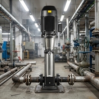 Pompe verticale multi-étages à haut débit et faible consommation d'énergie pour le surpressionnement de l'eau industrielle destinée aux systèmes de processus d'usine