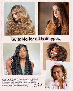 <b>Heatless</b> Hair Curler Blowout <b>Heatless</b> Curls Overnight No Heat <b>Curling</b> <b>Rod</b> Set with Silk Bonnet for Sleep in - Product Image 6