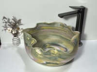 Lavabo rectangulaire en porcelaine blanche-Montage sur robinet monotrou