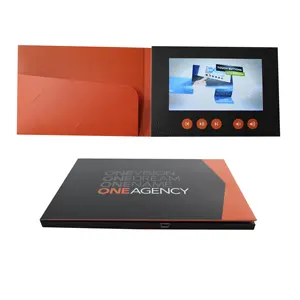 Chinese supplier 7 inch lcd screen digital electronic video card brochure with pocket with good service