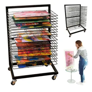 Functional & Mobile 19 Abnehmbare Regale Art Storage Painting Drying Rack mit Rädern zum Malen im Klassen zimmer