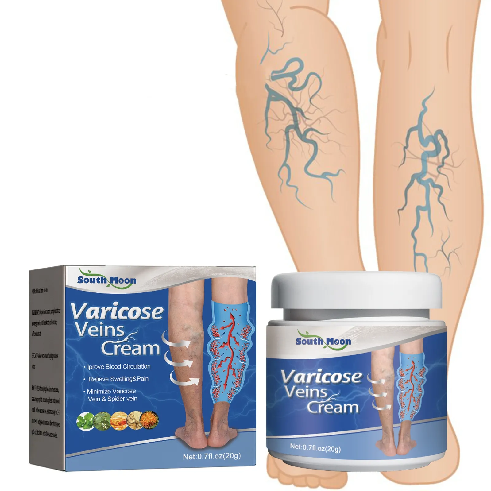 Pommade pour les varices Crème efficace pour soulager les varices pour soulager la vascularite des jambes phlébite araignée douleur gonflement Soins