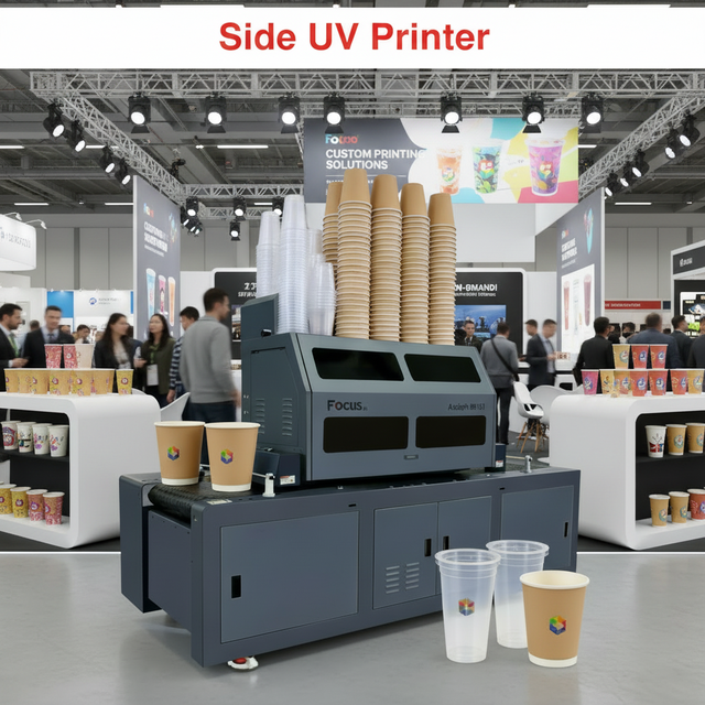 Side Part UV Single Pass Printer Ricoh for Plastic/Paper/Coffee/Juice/Dinks Cups Automatic Multicolor Inkjet Printer Water