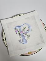 Serviettes de cocktail en lin personnalisées avec initiales brodées, serviettes de mariage faites à la main, écologiques