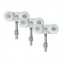 OUYI Roulettes de porte coulissante en zinc H1-4w au design moderne, quincaillerie durable en nylon pour porte de grange, installation par vis, pièces pliantes, garantie totale 1 an