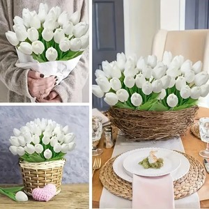 <span class=keywords><strong>Bouquet</strong></span> di <span class=keywords><strong>Tulipani</strong></span> <span class=keywords><strong>Artificiali</strong></span> in PU Effetto Reale, Fiori Multicolore per Decorazioni Casa e Matrimonio, Vendita all'Ingrosso - Product Image 3