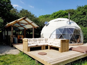 Tiendas de campaña para acampar al aire libre, tiendas de campaña tipo domo Riat, tiendas de campaña transparentes para fiestas, cabinas de glamping con ducha y para senderismo, tiendas de campaña domo de 5M para glamping. - Product Image 4
