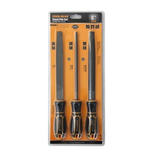 Ensemble de 3 limes en acier Toolmak 20 cm, limes professionnelles pour le travail des métaux - Product Image 2
