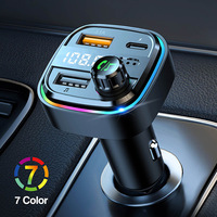 Transmetteur FM C26 pour voiture, double USB Type-C, pour haut-parleur sans fil, lecteur MP3 mains libres, chargeur rapide 3.1A, tension voiture