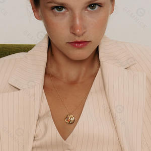 Gemnel venta al por mayor a granel nueva llegada 14K chapado en oro personalizar lujo calidad Beat declaración colgante collar - Product Image 4