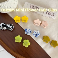 Mini pince à cheveux personnalisée UME en acétate, motif floral multicolore délicat, accessoire capillaire écologique en acétate pour l'usage quotidien des filles