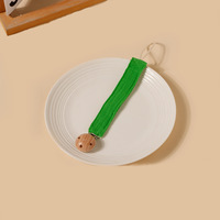 Attache-tétine en coton pour nouveau-né, tressée à la main, avec anneau de dentition en bois de hêtre, support de tétine, cadeaux de naissance, chaîne de tétine