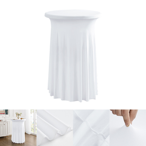 Housse de <span class=keywords><strong>table</strong></span> cocktail en soie de lait et élasthanne, prête à l'emploi, 24" 32", jupe Sunray, nappe de bar pour décoration de mariage, fête et événement - Product Image 2