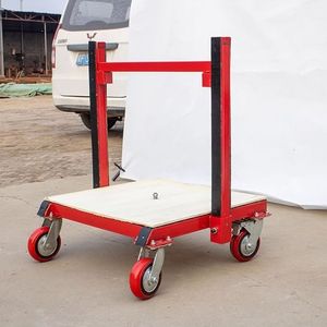 Galvanized Glass Transport Hand Truck Heavy Duty 4-Wheel Platform <strong>Flat</strong> <strong>Cart</strong> OEM for Window Door Moving with Thickened Plate - Product Image 3