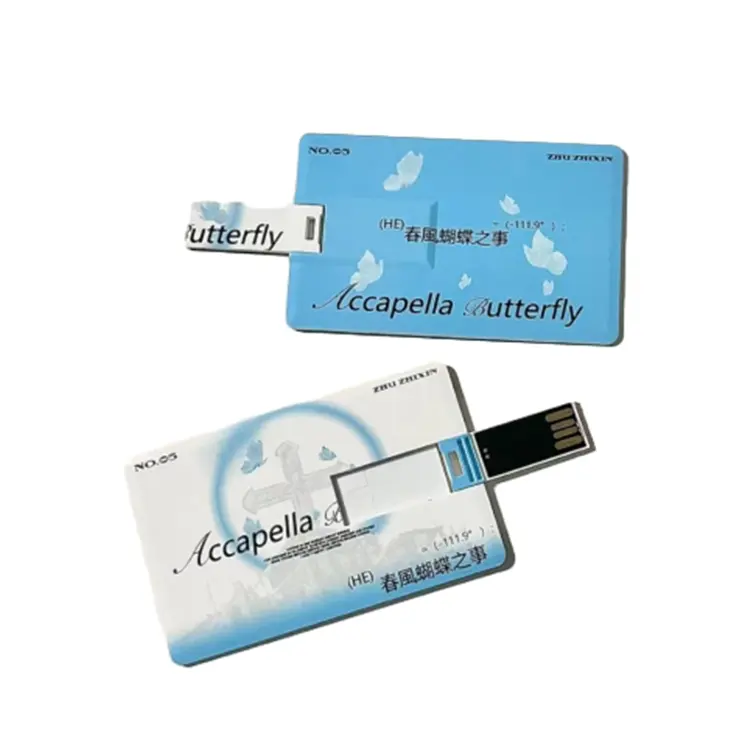 Stampa personalizzata in fabbrica popolare USB carta di credito grande Memory Stick chiavetta in plastica chiavetta USB