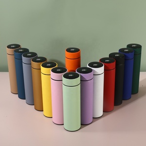 500ml cao su sơn cảm ứng mềm mại thép không gỉ phích nước chai với LED hiển thị nhiệt độ - Product Image 1