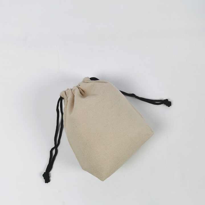 Drawstring Bag With Custom Printed Logo Small Drawstring Storage Bag Natural Canvas Drawstring Gift Bag