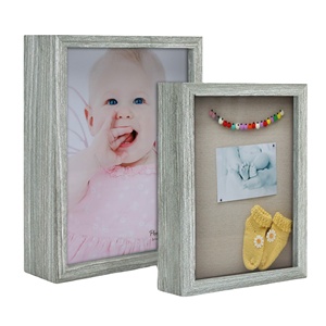 Custom 8x8 8x10 11x11 11x14 12x12 Baby Wood Picture Frame Composite Wood Shadow Box Frames With Glass