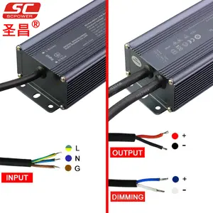 Fuente de alimentación de aluminio, controlador led impermeable, perfil led, 100w, 010v, 12 voltios, 24V, 0-10V