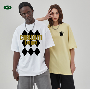 T-shirt Y-X 300gsm di lusso 100% cotone, taglie forti da uomo, alta qualità, personalizzabile con ricamo, oversize, pesante - Product Image 1