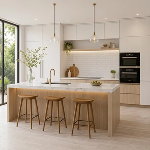 Mobili da Cucina in Compensato Impermeabile di Alta Qualità, Cucina Modulare Moderna con Isola, Tavolo di Lusso Personalizzato, Gabinetes De Cocina - Product Image 1