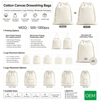 Sac en coton personnalisé avec logo, tissage uni, cordon de serrage, sac anti-poussière, pochette en lin recyclable pour emballage de boucles d'oreilles, parfums, savons, cadeaux