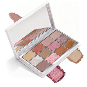 Paleta de Sombras de Ojos de Plástico de 12 Colores de Marca Privada, Maquillaje de Sombras de Ojos de Alta Pigmentación con Ingredientes Minerales en Polvo Prensado - Product Image 1