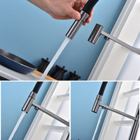 Robinet de cuisine pour eau potable, robinet de cuisine à col flexible, robinet de cuisine à deux poignées