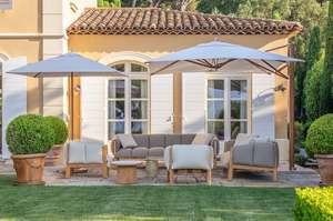 Parasol d'extérieur moderne en aluminium avec base en acier, rayon de 1,5 m - Mobilier d'extérieur pour jardin et terrasse - Product Image 2