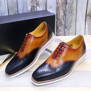 2025 Hot Sale Italian Style Oxfords Handmade <b>Cow</b> Leather Formal Shoes with Casual Style Factory for Man Wedding Office Shoes - Product Image 2