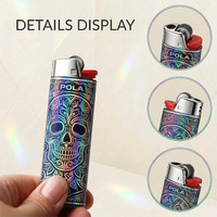Briquet à gaz butane J6 Maxi personnalisé avec enveloppe 3D certifiée CPSC SOR, vente en gros directe d'usine, impression OEM