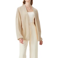 Cardigan ouvert pour femme en 100 % coton, léger, doux, tricoté, coupe oversize décontractée, style minimaliste, pour le quotidien, vente en gros sur mesure