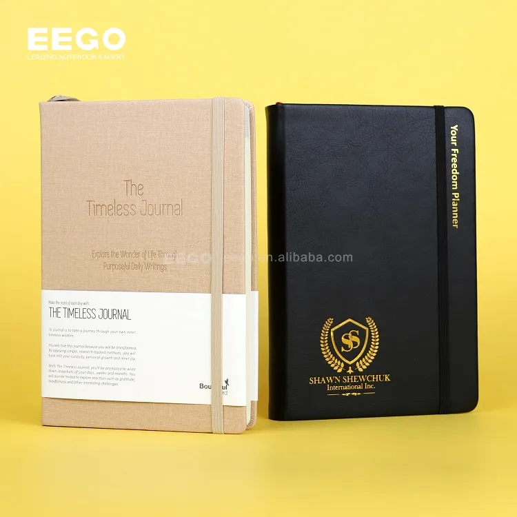 2023 personalized printed engraved logo dotted pu hardcover custom a5 leather notebook seif care manifest prayer journals