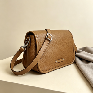 Retro Pebbled Texture Shoulder Bag Adjustable Strap Silver Buckle Multi Pocket Daily Casual Single Shoulder <b>Purse</b> - Product Image 5
