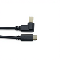 Câble d'imprimante et de scanner COMTON USB C mâle vers USB B mâle angulaire noir PVC standard, câble de données USB multifonctionnel