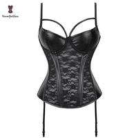 Grande Taille S-xxxxxxl 10 Plastique Désossé Corsage Corselet Mesh Net Floral Brodé Extrême Sexy Busty Bustier Corset Lingerie Wom