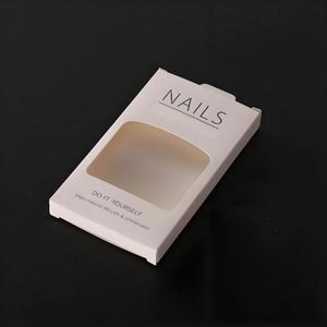 Factory Custom Eco-Friendly Portable Cardboard Nail Paper Box with Silver <b>Foil</b> & Embossing Stamping Clear PVC <b>Window</b> - Product Image 2